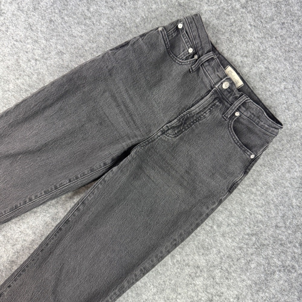 Madewell The Perfect Vintage Straight Jean Washed Black Grey Denim Size 27